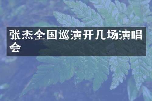 张杰全国巡演开几场演唱会