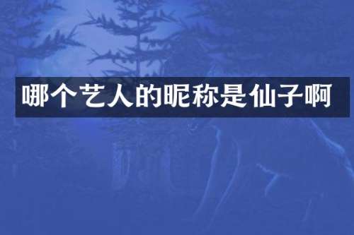 哪个艺人的昵称是仙子啊