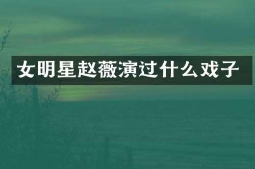女明星赵薇演过什么戏子