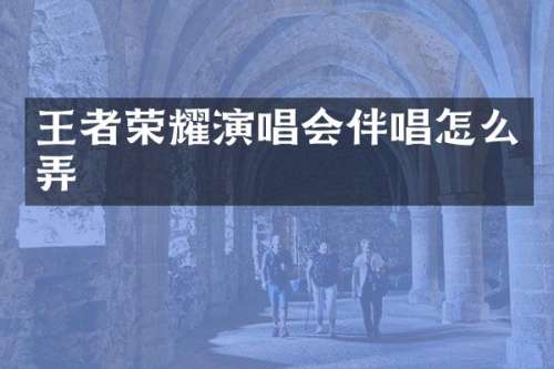 王者荣耀演唱会伴唱怎么弄
