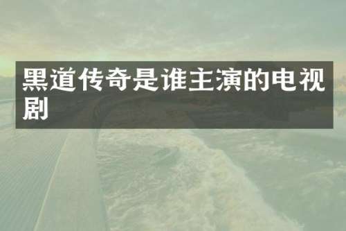 黑道传奇是谁主演的电视剧