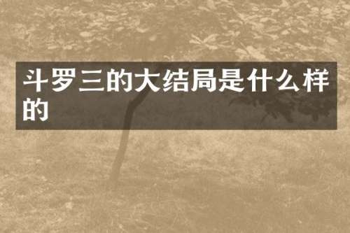 斗罗三的大结局是什么样的