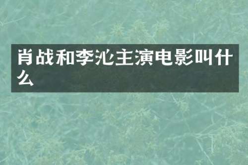 肖战和李沁主演电影叫什么