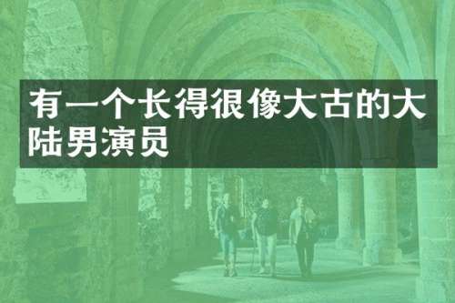 有一个长得很像大古的大陆男演员