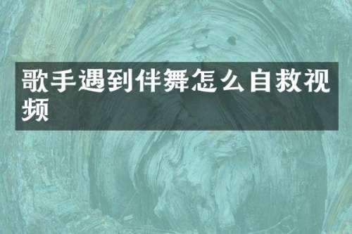 歌手遇到伴舞怎么自救视频
