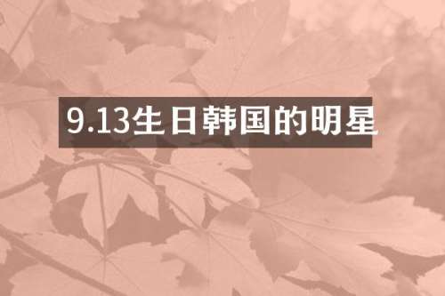 9.13生日韩国的明星