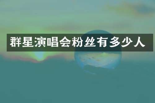 群星演唱会粉丝有多少人
