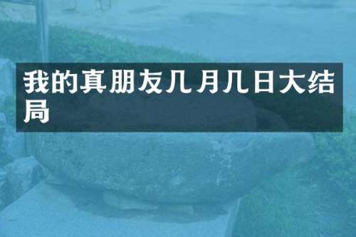 我的真朋友几月几日大结局