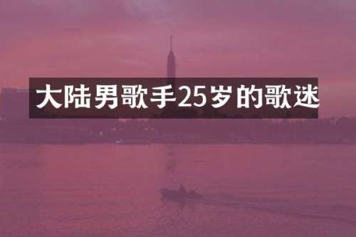 大陆男歌手25岁的歌迷