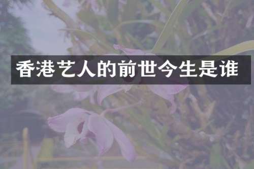 香港艺人的前世今生是谁