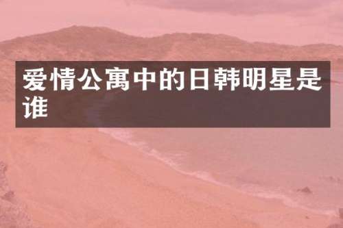 爱情公寓中的日韩明星是谁