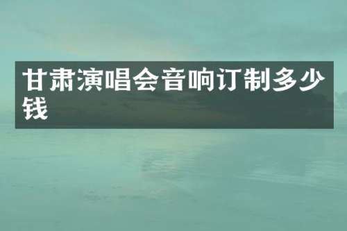 甘肃演唱会音响订制多少钱