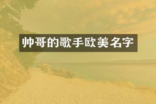 帅哥的歌手欧美名字