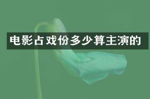 电影占戏份多少算主演的