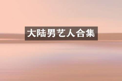 大陆男艺人