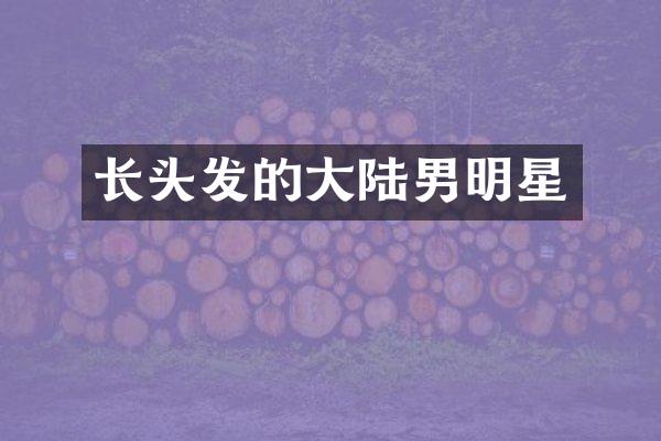 长头发的大陆男明星