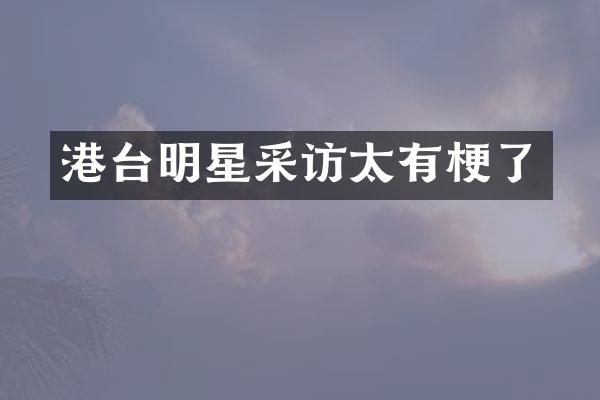 港台明星采访太了