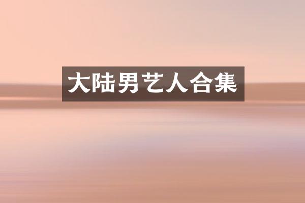 大陆男艺人
