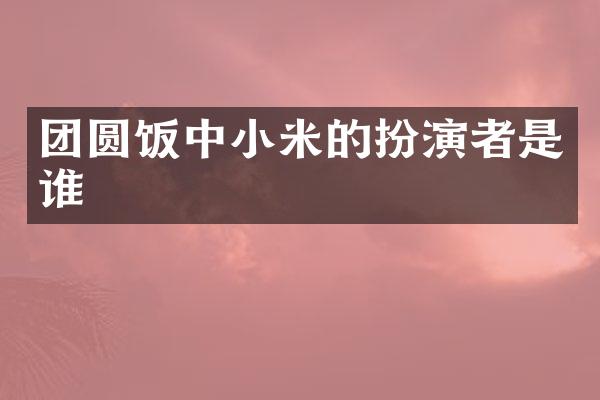 团圆饭中小米的扮演者是谁