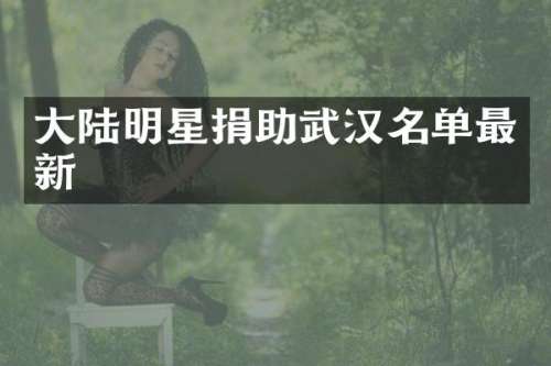 大陆明星捐助武汉名单最新