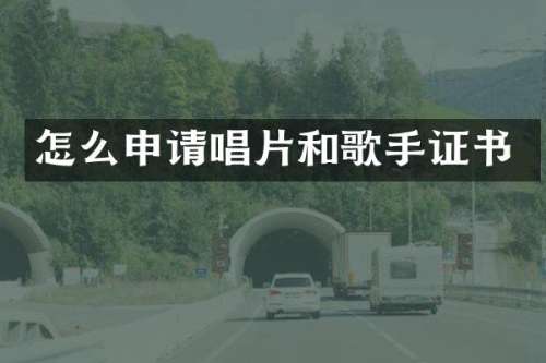 怎么申请唱片和歌手证书