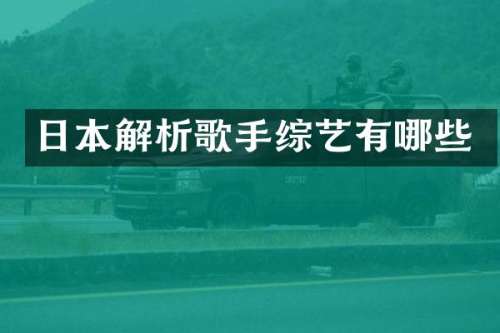 日本解析歌手综艺有哪些