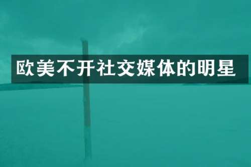 欧美不开社交媒体的明星