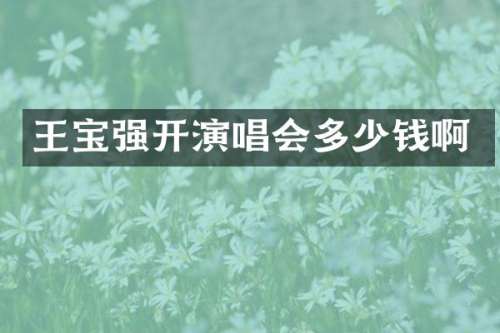王宝演唱会多少钱啊