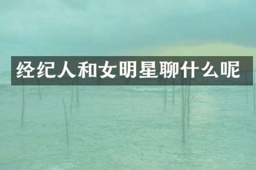 经纪人和女明星聊什么呢