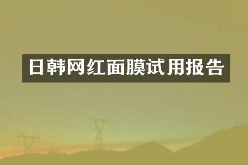 日韩网红面膜试用报告