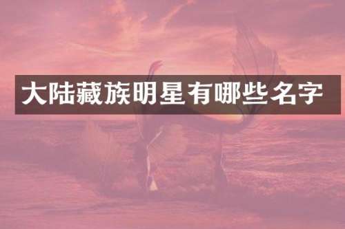大陆藏族明星有哪些名字