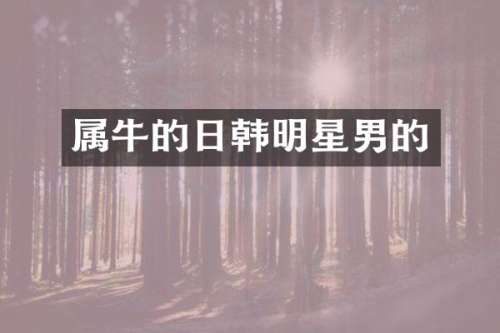 属牛的日韩明星男的