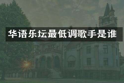 华语乐坛最低调歌手是谁