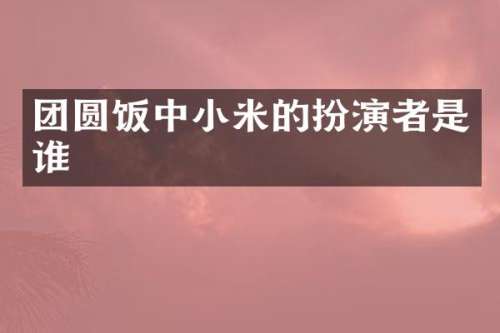 团圆饭中小米的扮演者是谁