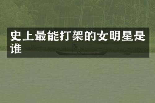 史上最能打架的女明星是谁