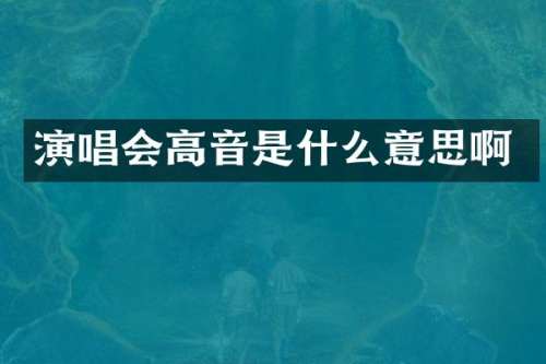 演唱会高音是什么意思啊