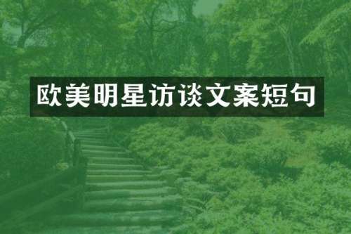 欧美明星访谈文案短句