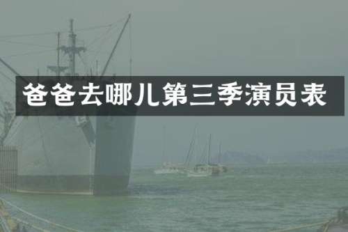 爸爸去哪儿第三季演员表