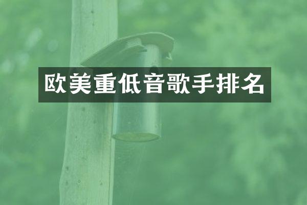 欧美重低音歌手排名