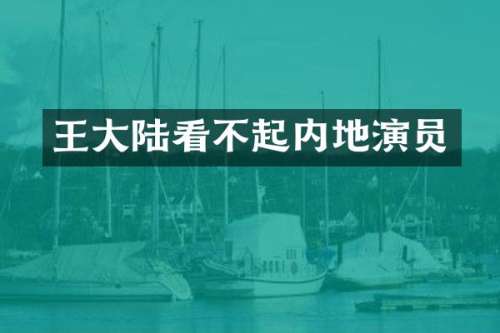 王大陆看不起内地演员