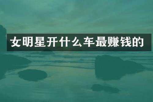 女明星开什么车最赚钱的