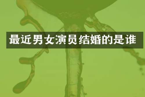 最近男女演员结婚的是谁
