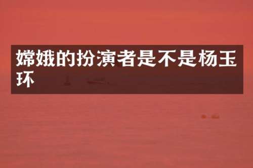嫦娥的扮演者是不是杨玉环
