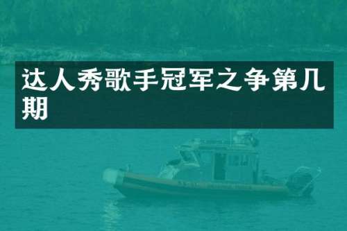 达人秀歌手冠军之争第几期