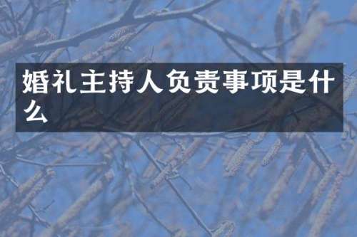 婚礼主持人负责事项是什么