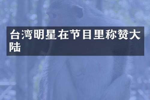 台湾明星在节目里称赞大陆