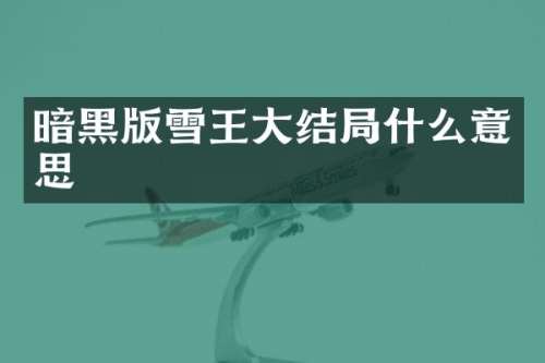 暗黑版雪王大结局什么意思