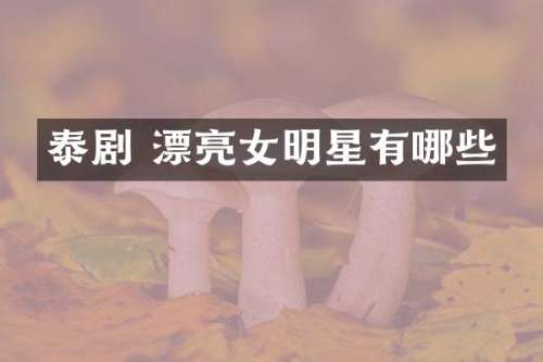 泰剧 漂亮女明星有哪些