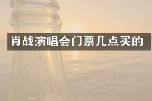 肖战演唱会门票几点买的