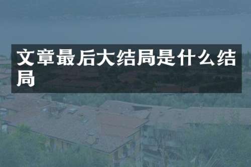文章最后大结局是什么结局